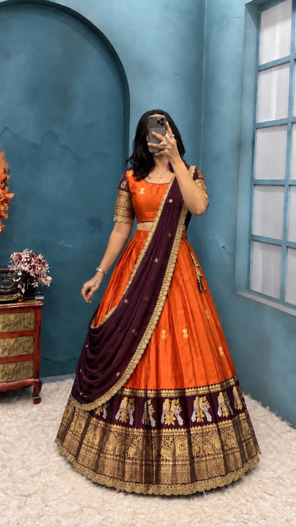 Jhumka Kanjivaram designer lehenga set