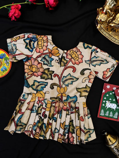 Indo western style kids cute Kalamkari sets