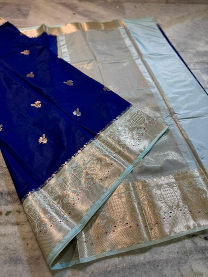 Banarasi katan top colours soft fab sarees