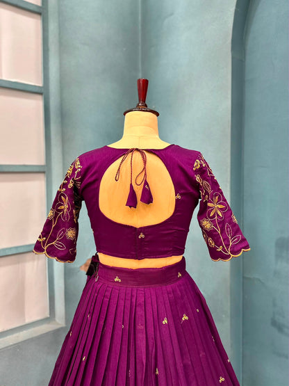 Blooming Vichitra silk designer lehenga
