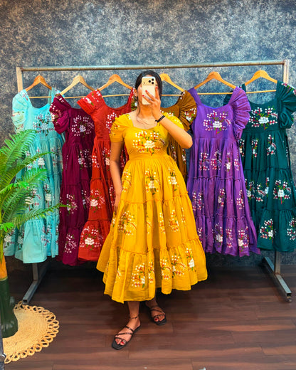 South mull cotton embroidery cafe gowns
