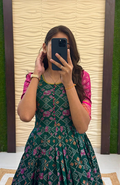 Kanjivaram silk Kalmkari weaving gowns