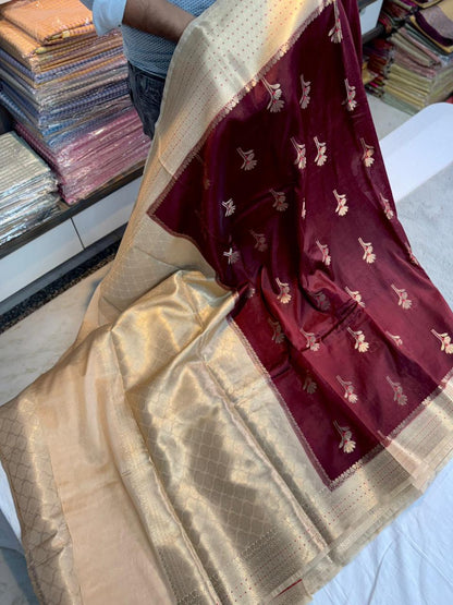 Banarasi Raw Mamgo Alfi Minakari sarees