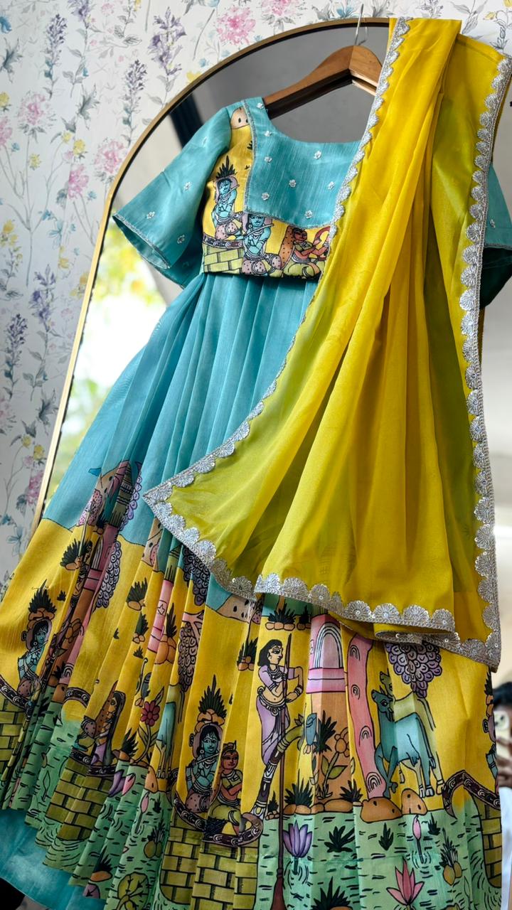Vasudha Kalamkari desginer art lehenga