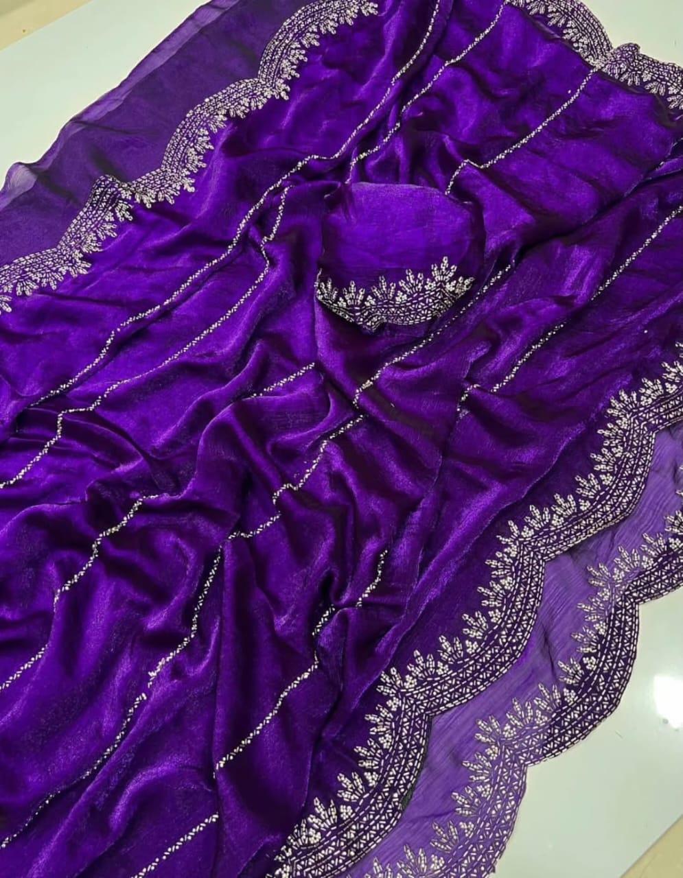 Chiffon work saree