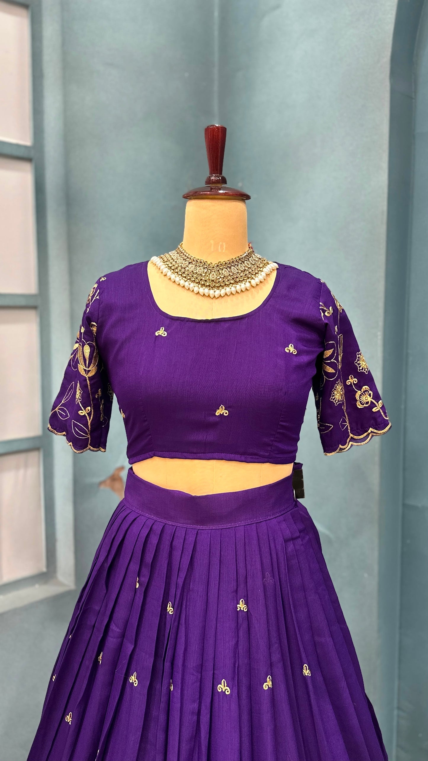 Blooming Vichitra silk designer lehenga