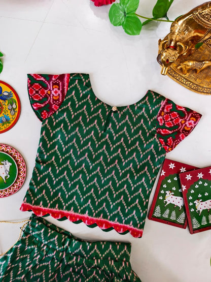 Patola silk blend cute kids skirts