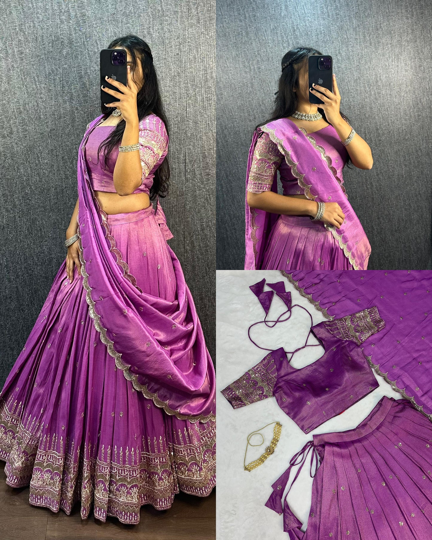 Festival Lehenga South tisuuse silk embroidery sequin work