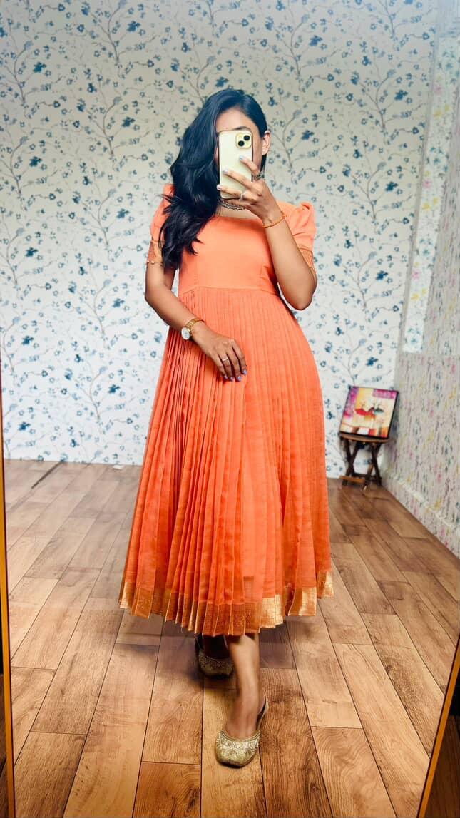 Handloom Kalamkari Anarkali Festival Gowns