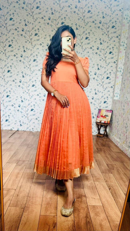 Handloom Kalamkari Anarkali Festival Gowns