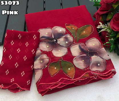 Trending soft weightless chiffon floral sarees