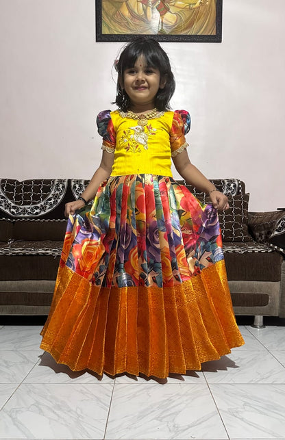Kids Kanjivaram Silk Festive Gown