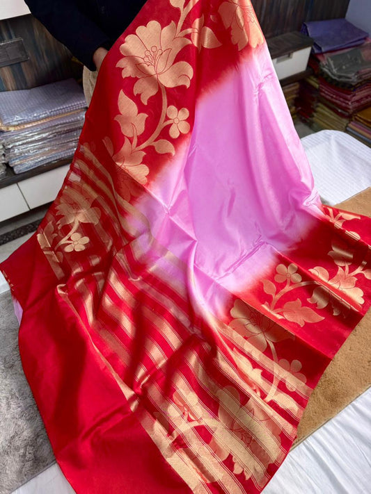 Semi pattu style paper soft Banarasi’s flower sarees