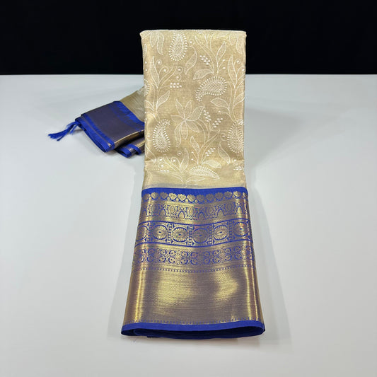Viral Banarsi tissue chikankari jaal embroidery vintage sarees