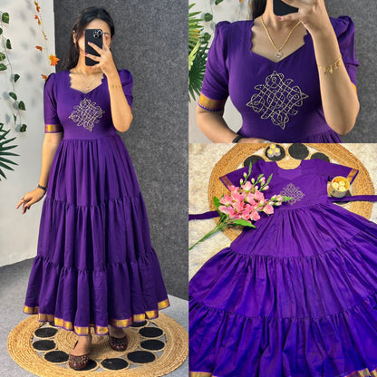 Café blooming vichitra silk gowns