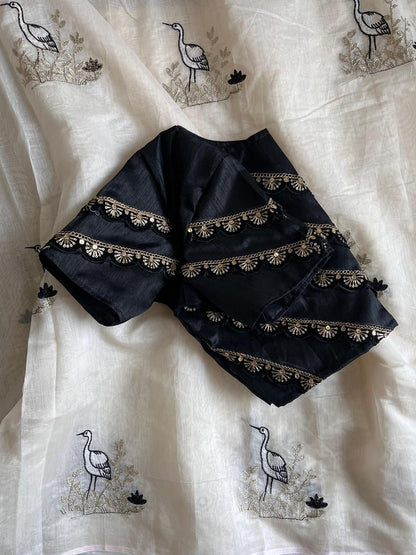 Chanderi cotton saree with stitched Blouse