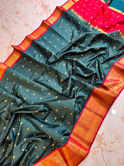 Banarasi Gadwal soft silk saree