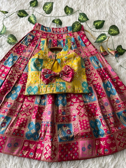 Mini Ethnic Dola silk Cute kids Choli Set