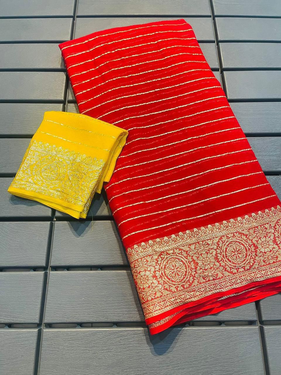 Budget Georgette Desginer lines sarees