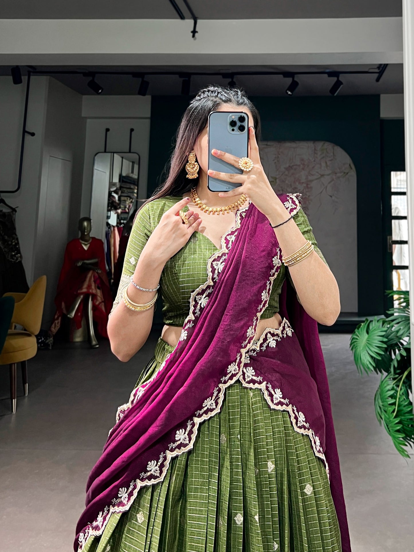 Chinon checks tradition lehenga sets