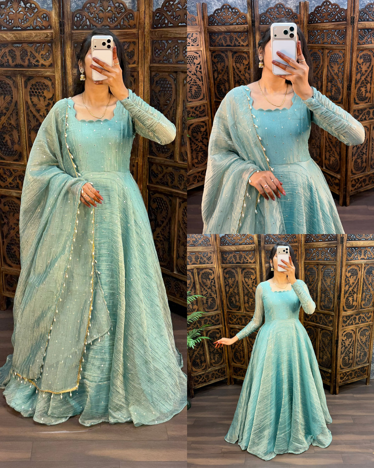 South Salsa Silk Gown with Dupatta