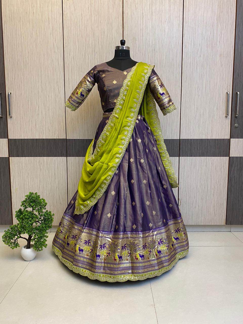 Paithani Lehenga with zari work