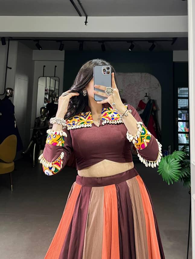 Navratri vibes, traditional pride, and a lehenga that speaks for itself!🤎✨