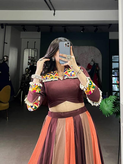 Navratri vibes, traditional pride, and a lehenga that speaks for itself!🤎✨