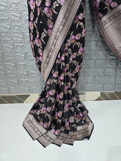 Premium like traditional Mashru Katan satin saree