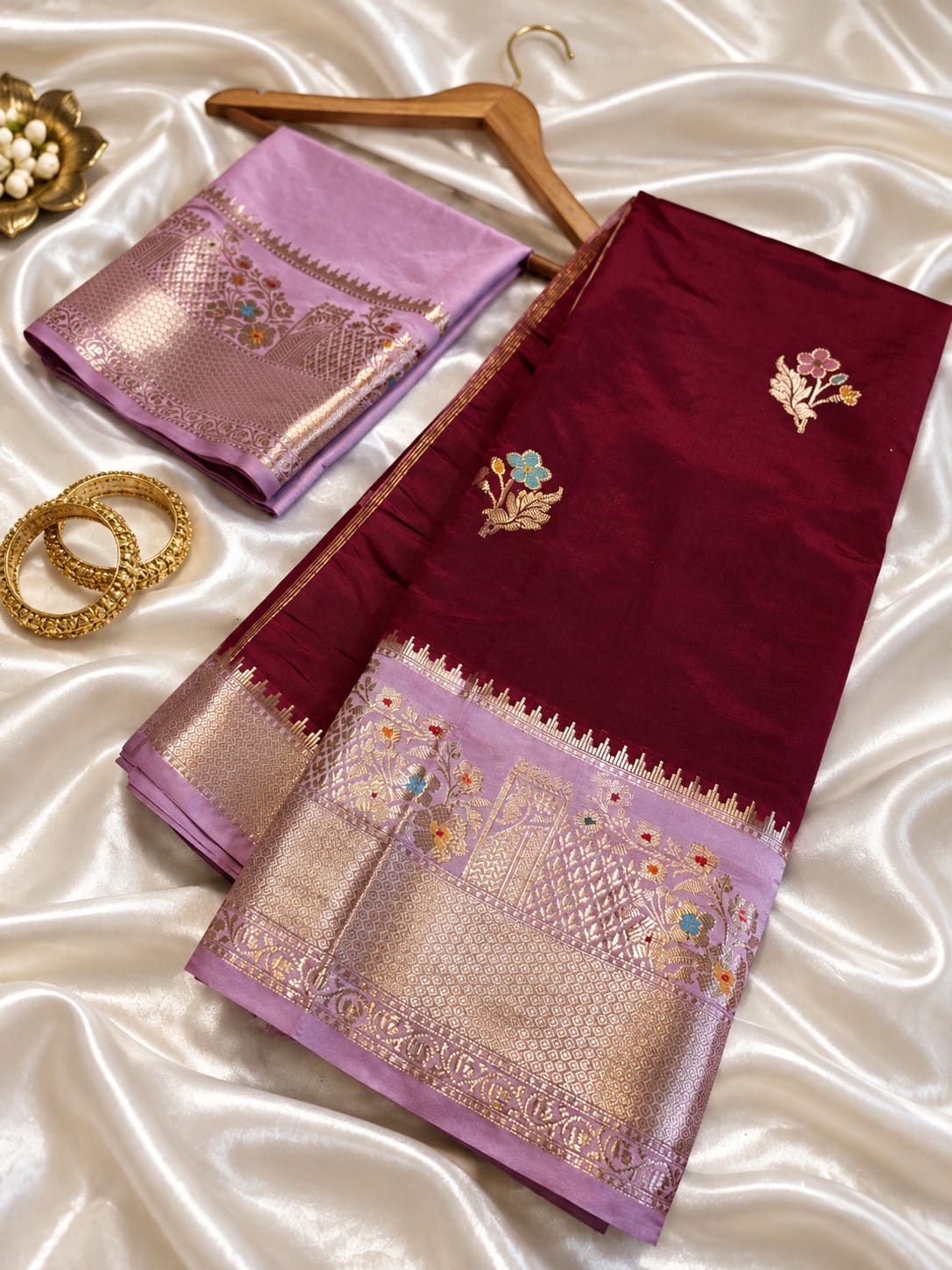 Banarasi katan silk zari butti budget saree
