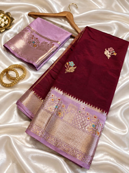 Banarasi katan silk zari butti budget saree
