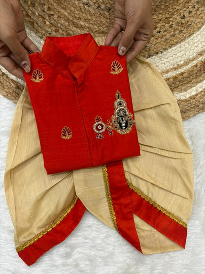 Boys dhothi with kurta sets with handwork s