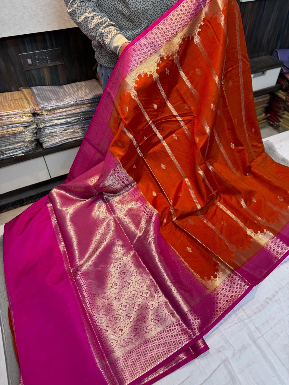 Semi Pattu Green Rao Mango soft silk minakari sarees