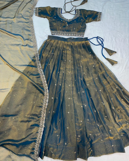 Sankranthi special Tisuue silk Lehengas