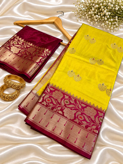 Juhmki series Banarasi katan soft silk sarees