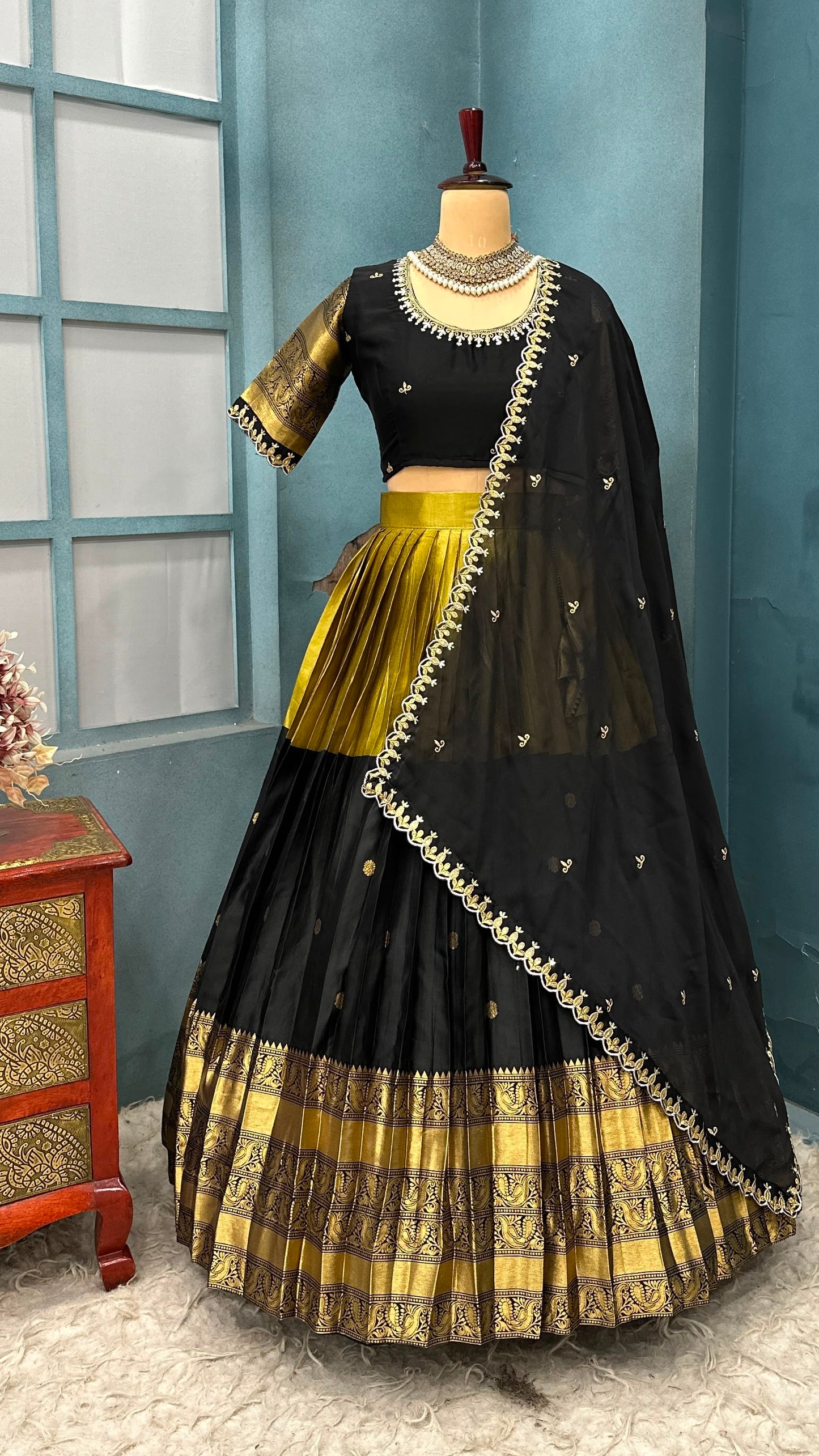 Kanjipuram tissue silk Designer Lehenga