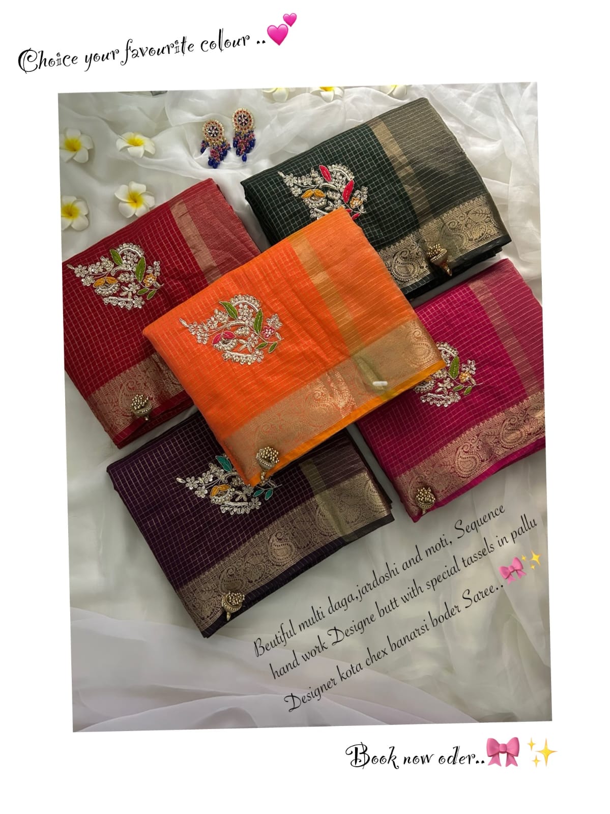 Kota doriya chex budget Desginer classic sarees