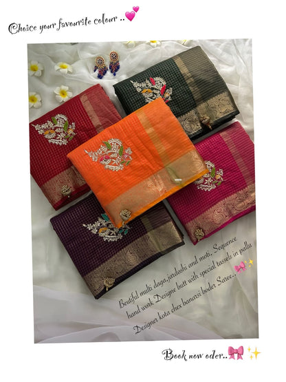 Kota doriya chex budget Desginer classic sarees