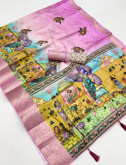 Soft digital budget dolls silk seroski saree