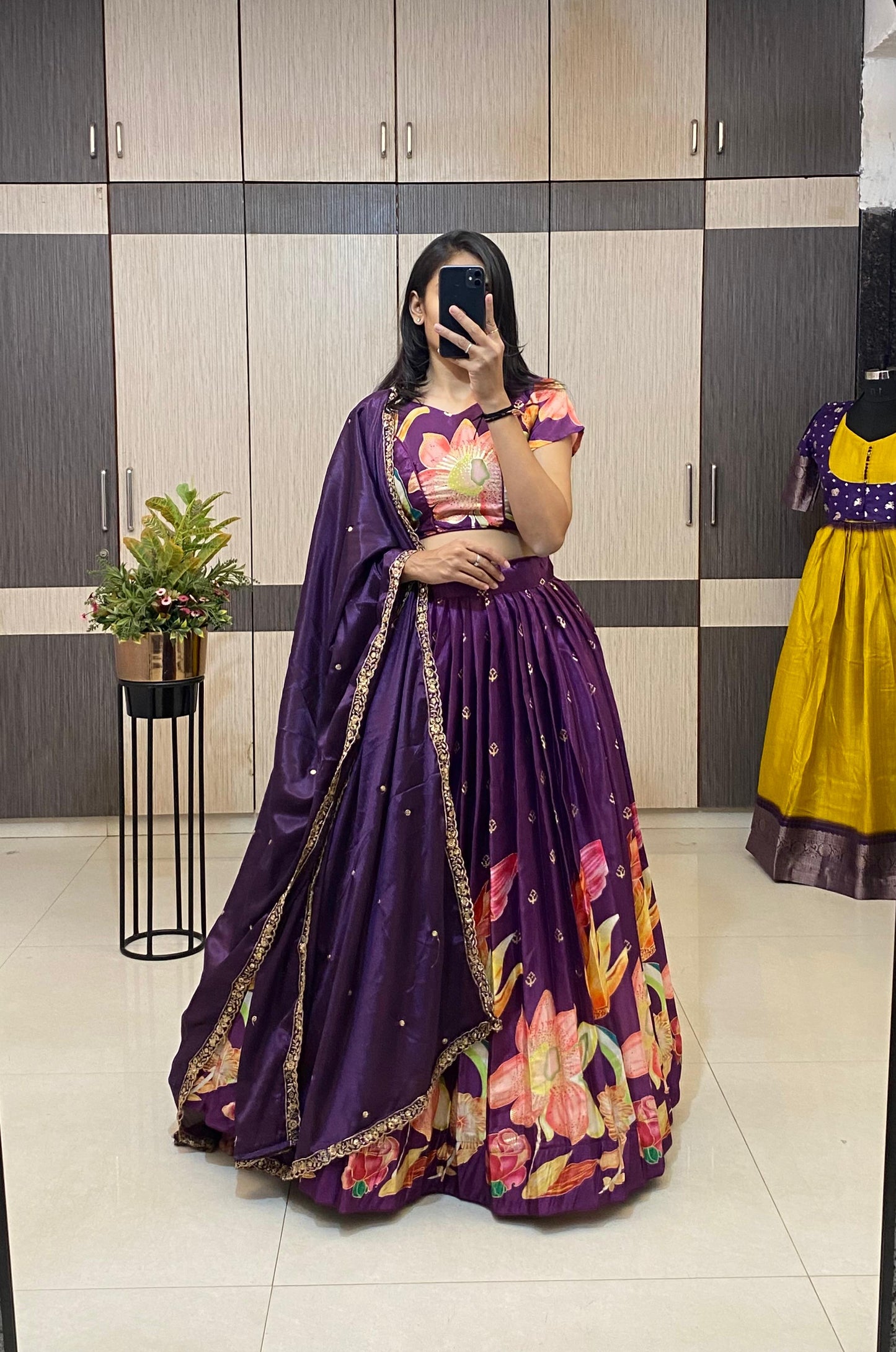 Position folk silk royal look lehengas