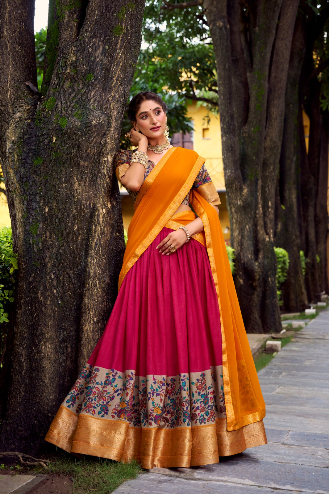Kalmkari Tradition Weaving Lehenags