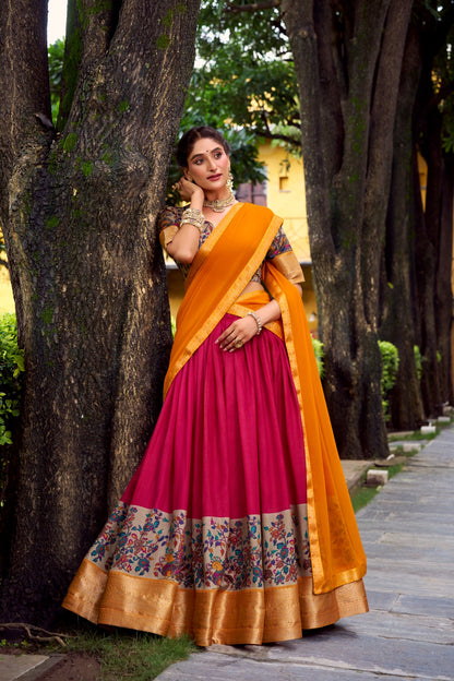Kalmkari Tradition Weaving Lehenags