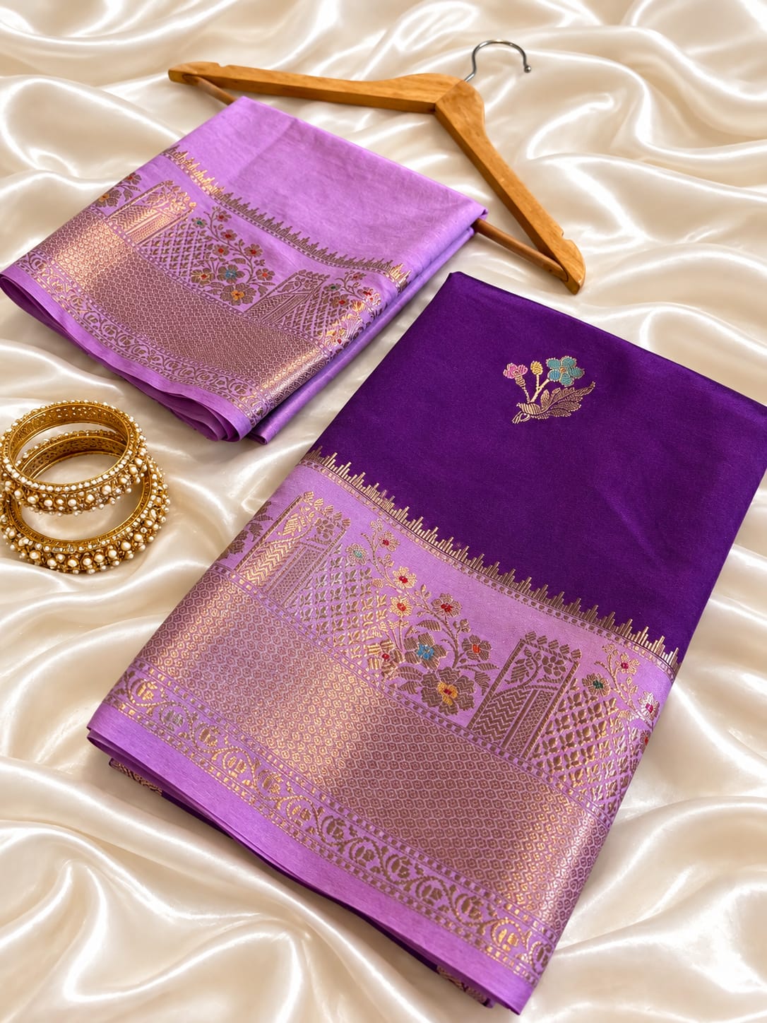 Banarasi katan silk zari butti budget saree