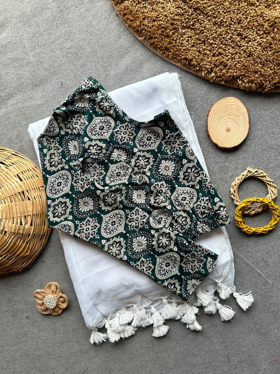 Khadi Streachable cotton stitched blouse
