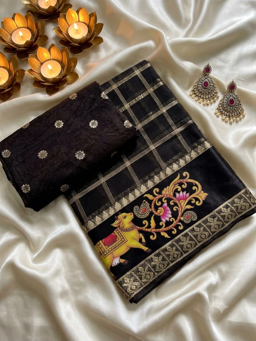 Viscose Georgette 3D Print Trending budget saree