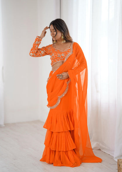 Perfect for parties, festive wear trendy  saree & classy evening events