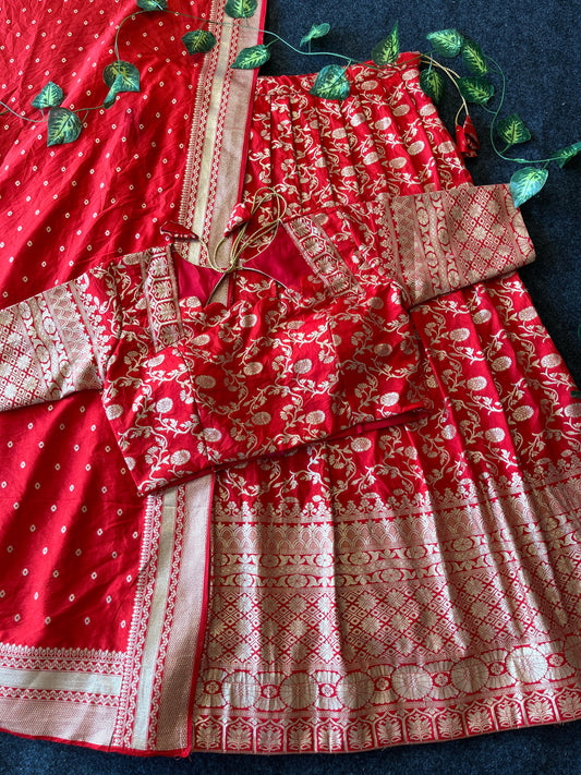 Pattu style south Indian festival lehenga for Ugadi