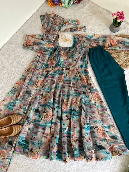 Organza Anarkali Gowns for party wear