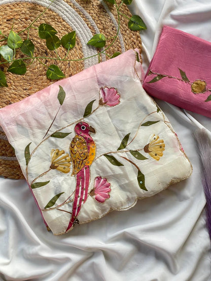 Handmade brush two shade trendy  Look sarees