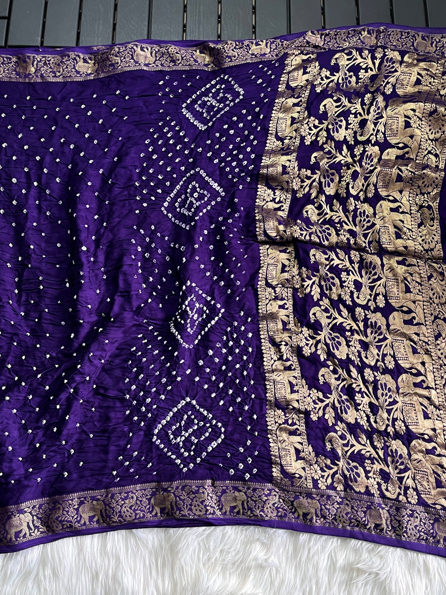 Premium Bandhani Jaipuri hand dying saree